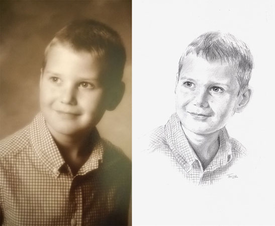 Portrait Drawing from Photo, by Simon Taylor