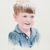 Griffin, watercolour portrait by Simon Taylor
