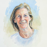 Sue, watercolour portrait by Simon Taylor